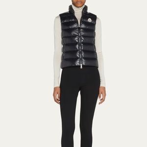 Moncler Ghany Shiny Quilted Puffer Vest Size 1 Black